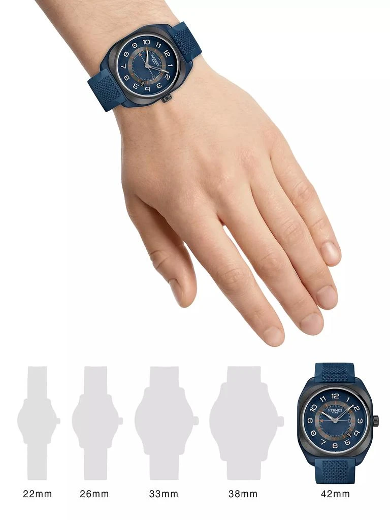 Hermes H08 Titanium & Fabric-Strap Watch/42MM 2
