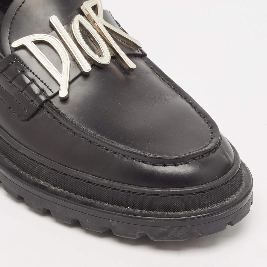 Dior Dior x Stussy Black Leather Slip On Loafers Size 41 7