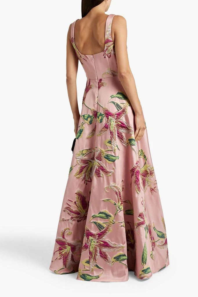 MARCHESA Gathered brocade gown 3