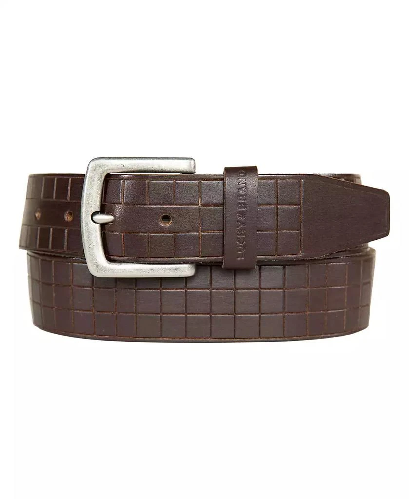 Lucky Brand Men's Grid Tooled Embossed Leather Belt 1