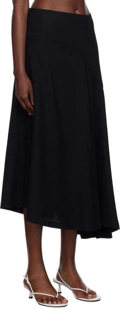 BITE Black Curved Midi Skirt 2