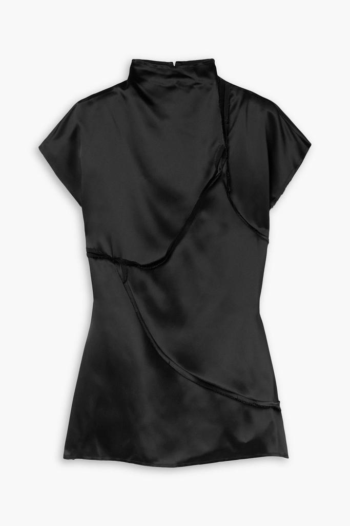 GAUCHERE Frayed paneled satin top