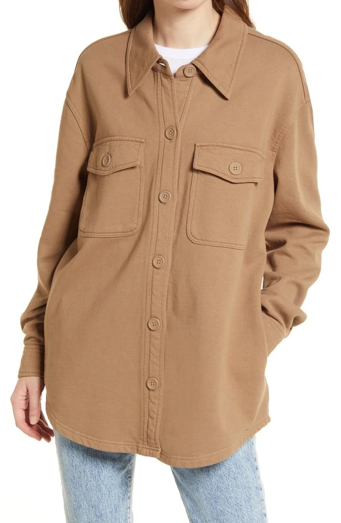Good American Fleece Shirt Jacket 4