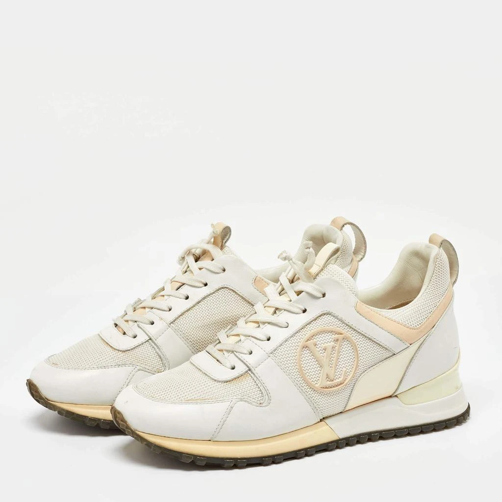 Louis Vuitton Louis Vuitton White Leather and Mesh Run Away Sneakers Size 37 2