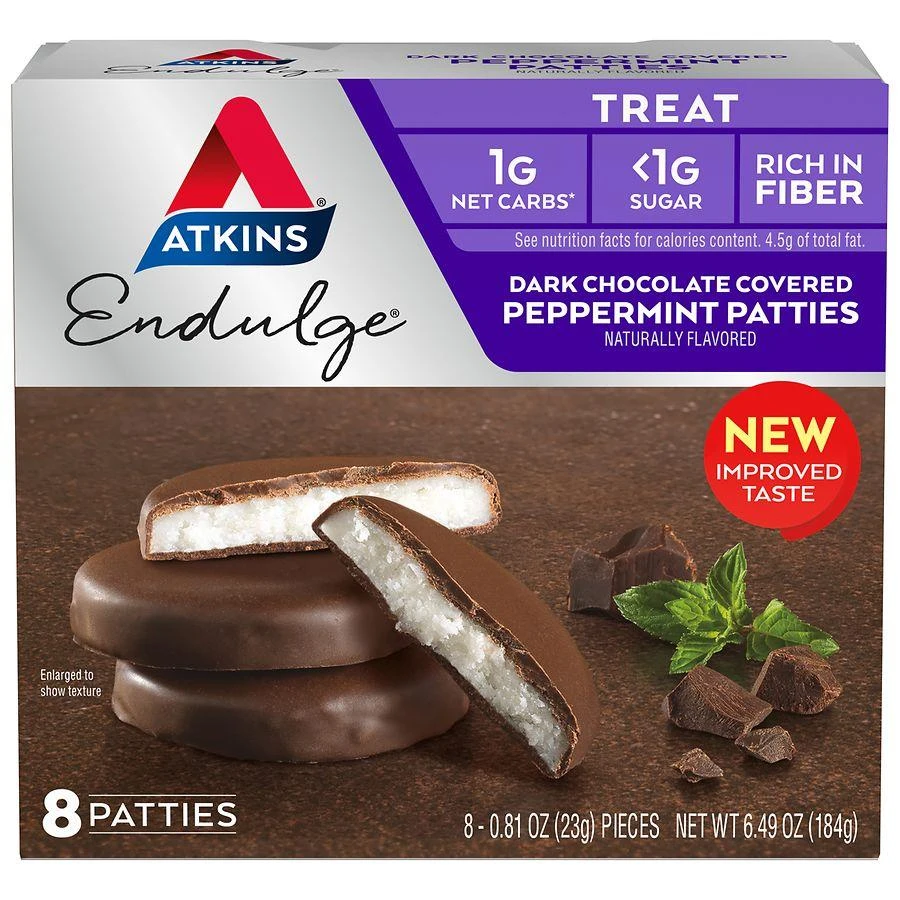 Atkins Dark Chocolate Peppermint Patties 1