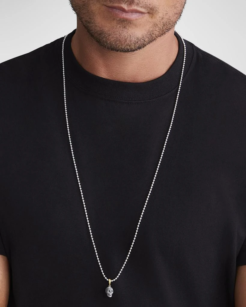 LAGOS Men
s Sterling Silver and 18K Gold Anthem Caviar Skull Pendant, 15x8mm 2