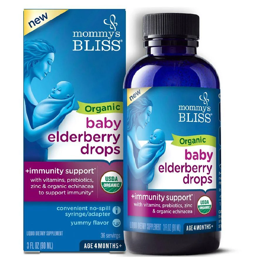 Mommy's Bliss Organic Baby Elderberry Drops + Immunity Boost 3