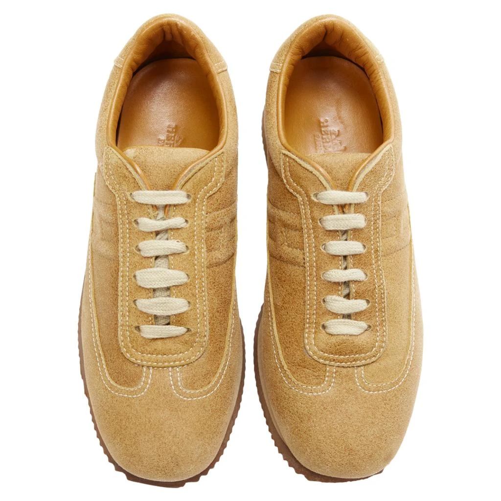 Hermes Hermes Quick tan suede H logo low top sneakers 3