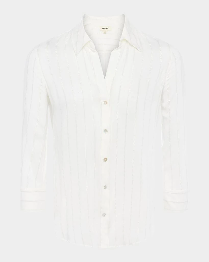L'Agence Camille Metallic Stripe Blouse 1