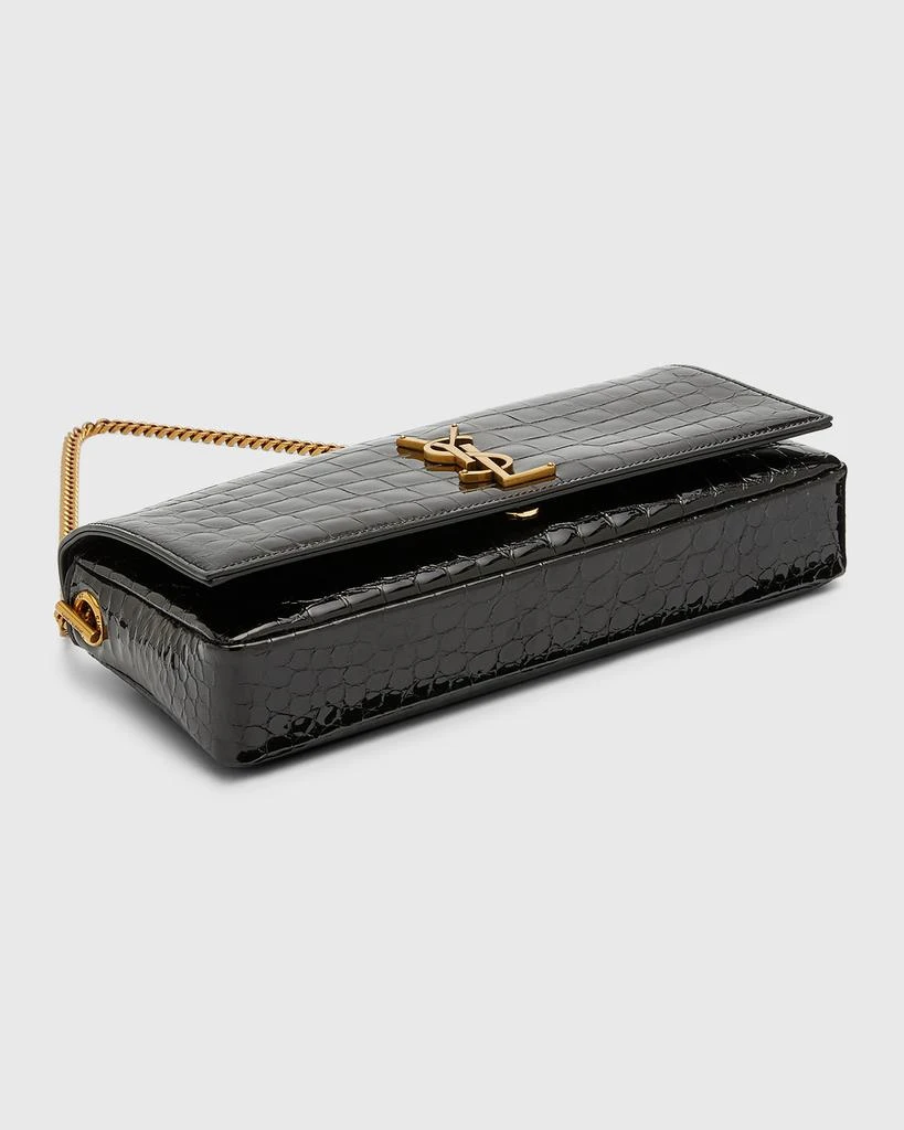 Yves Saint Laurent Kate YSL Clutch Bag in Croc-Embossed Patent Leather 7