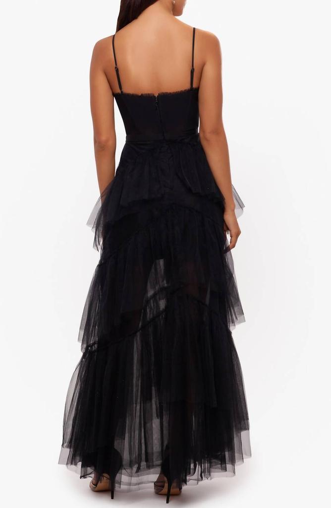 Betsy & Adam Betsy & Adam - Tiered Ruffletulle Corset Gown