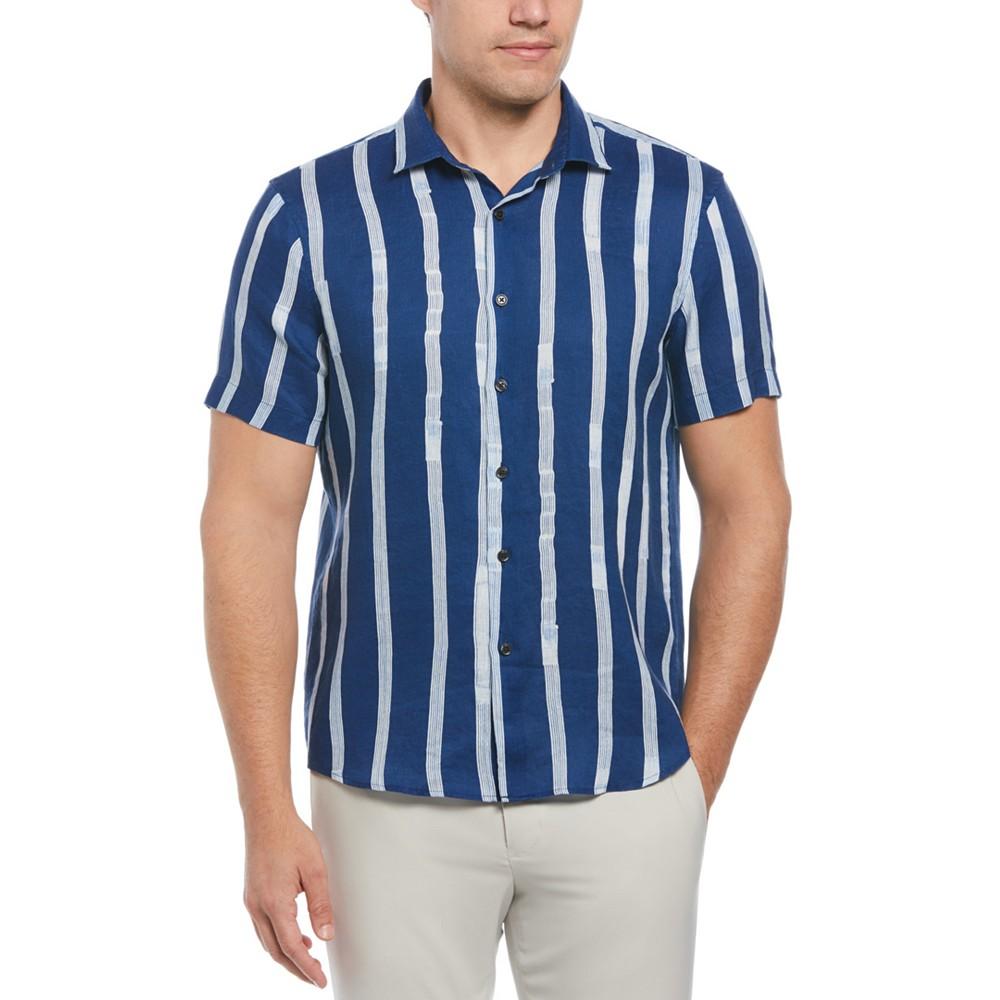 Perry Ellis Men's Paint Stripe Short-Sleeve Button-Front Shirt