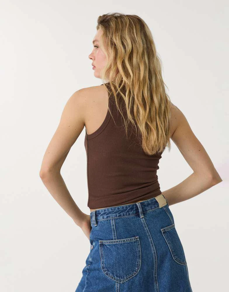 Stradivarius Stradivarius strappy top in brown 3