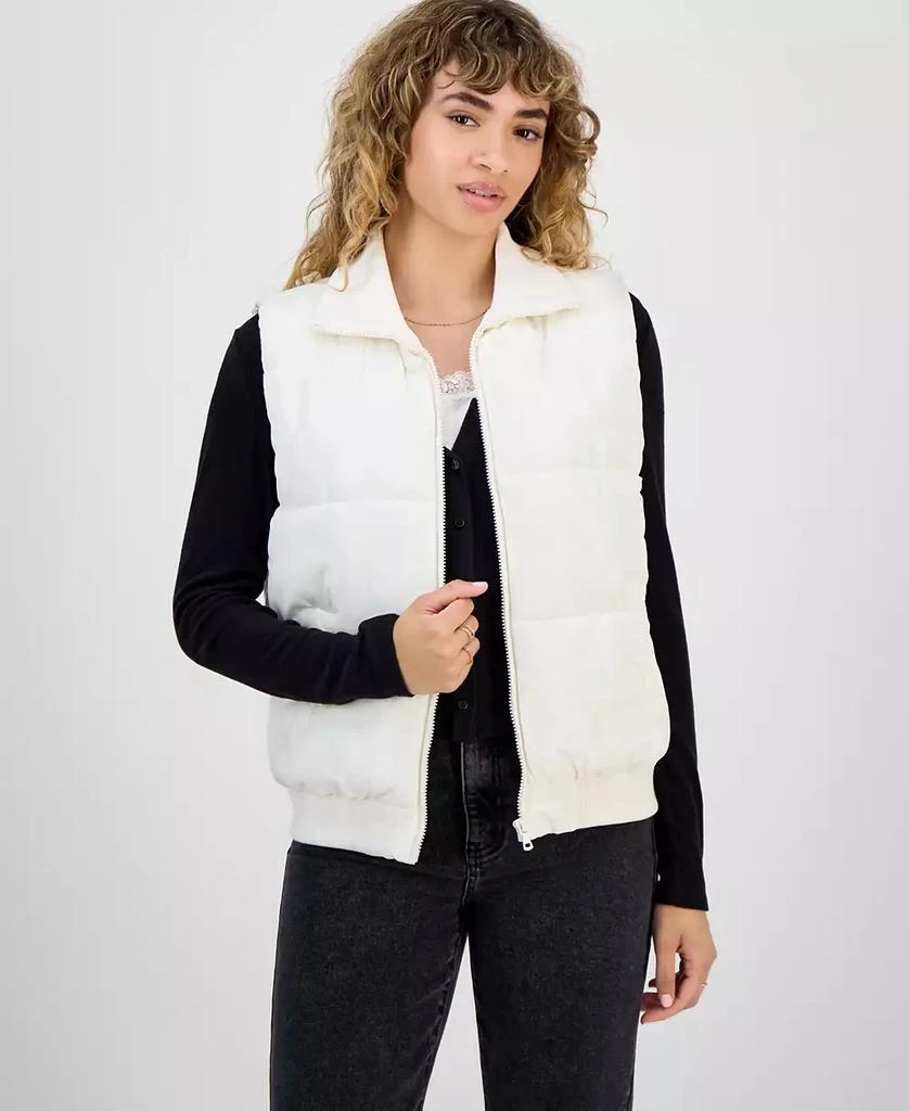Madden Girl Women's Ribbed-Trim Puffer Vest 1