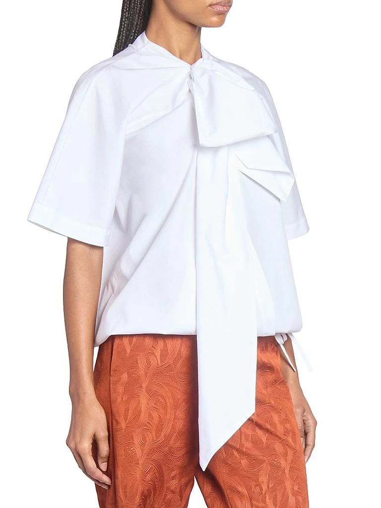 Dries Van Noten Curbin Cotton Tie-Neck Blouse 4