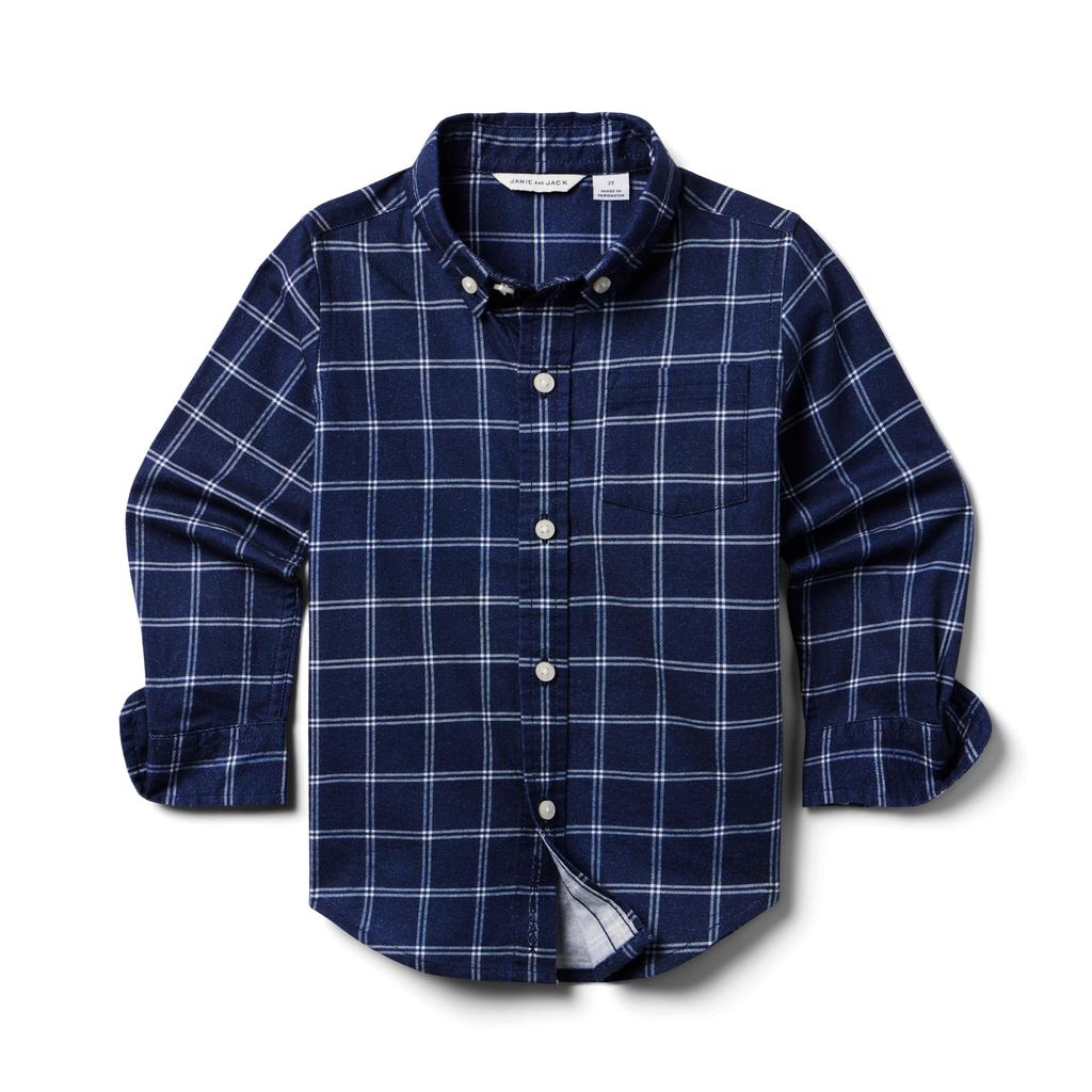 Janie and Jack Brushed Tattersol Shirt (Toddler/Little Kid/Big Kid)
