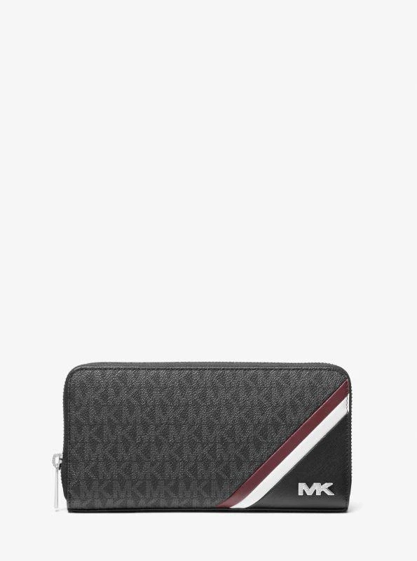 Michael Kors Rivington Signature Logo Striped Zip-Around Wallet 1