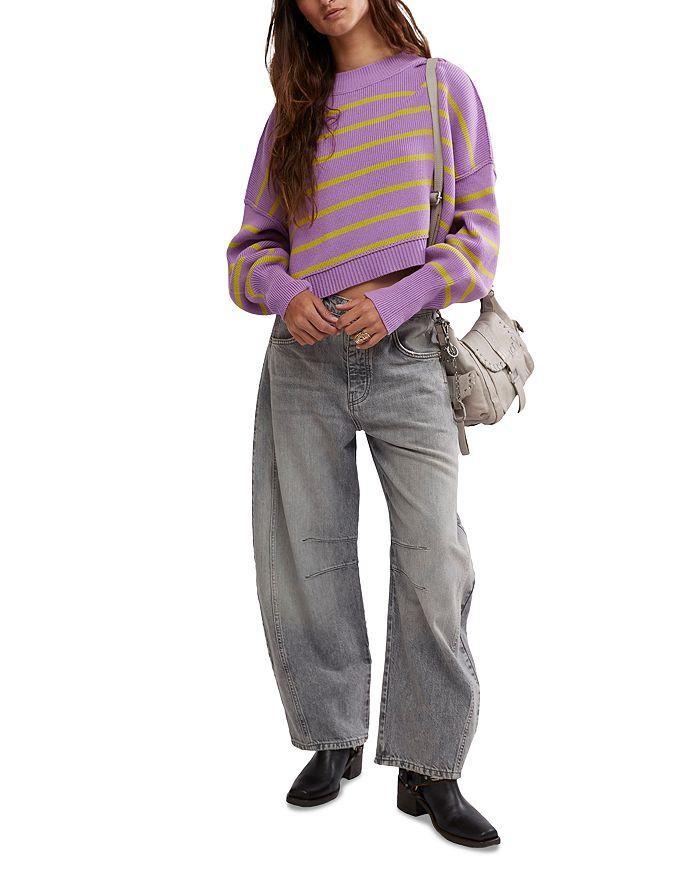 Free People Stripe Easy Street Crop Sweater