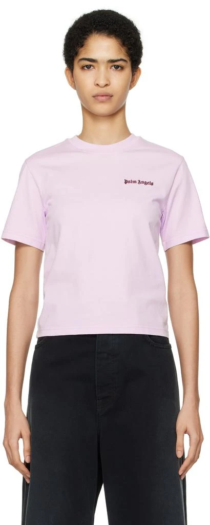 Palm Angels Purple Classic Logo Fitted T-shirt 1