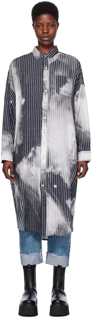 R13 Black & Gray Striped Maxi Dress