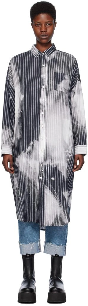 R13 Black & Gray Striped Maxi Dress 1