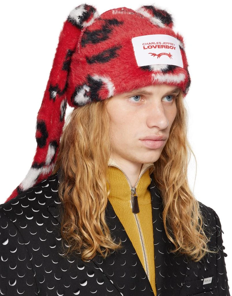 Charles Jeffrey Loverboy Red Fluffy Chunky Rabbit Beanie 2