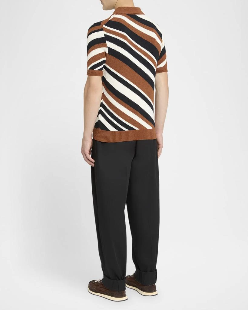 Dolce 
Gabbana Men
s Diagonal Striped Knit Polo Shirt 3