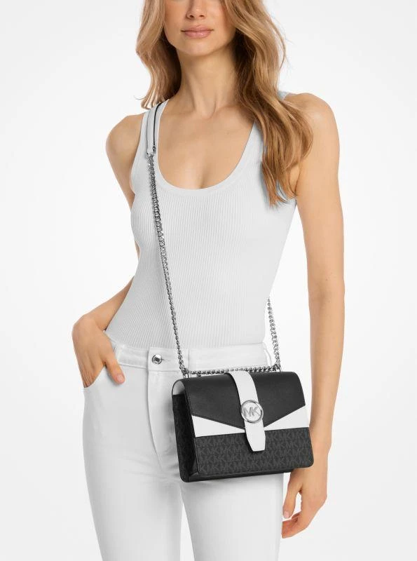 Michael Kors Greenwich Small Color-Block Signature Logo Crossbody Bag 4
