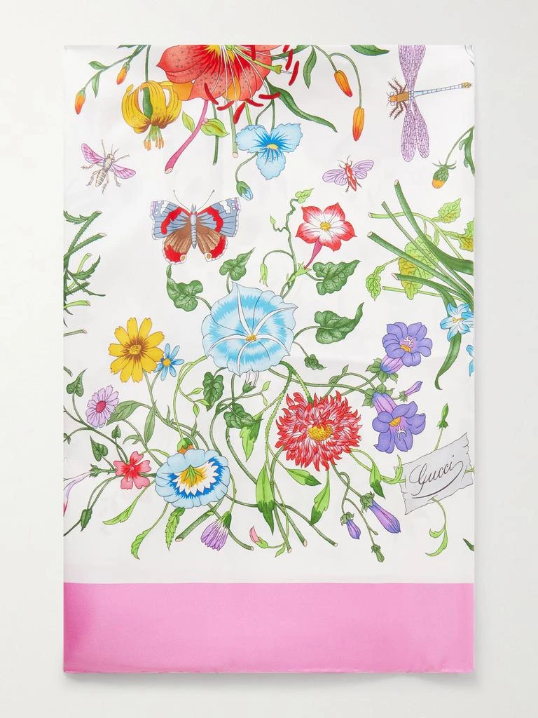 Gucci Flora Printed Silk-twill Scarf