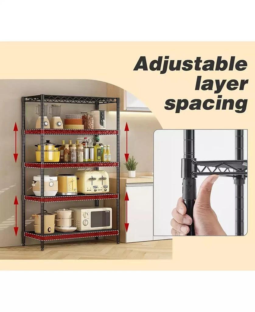 Flynama Wire Shelving Metal Storage Rack Adjustable Shelves, Standing Storage Shelf Units for Laundry Bathroom Kitchen Pantry Closet(White, 42L x 18W x 71H 3