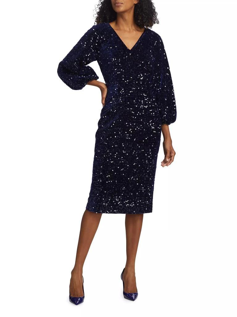 Tahari The Robin Sequined Midi-Dress 2