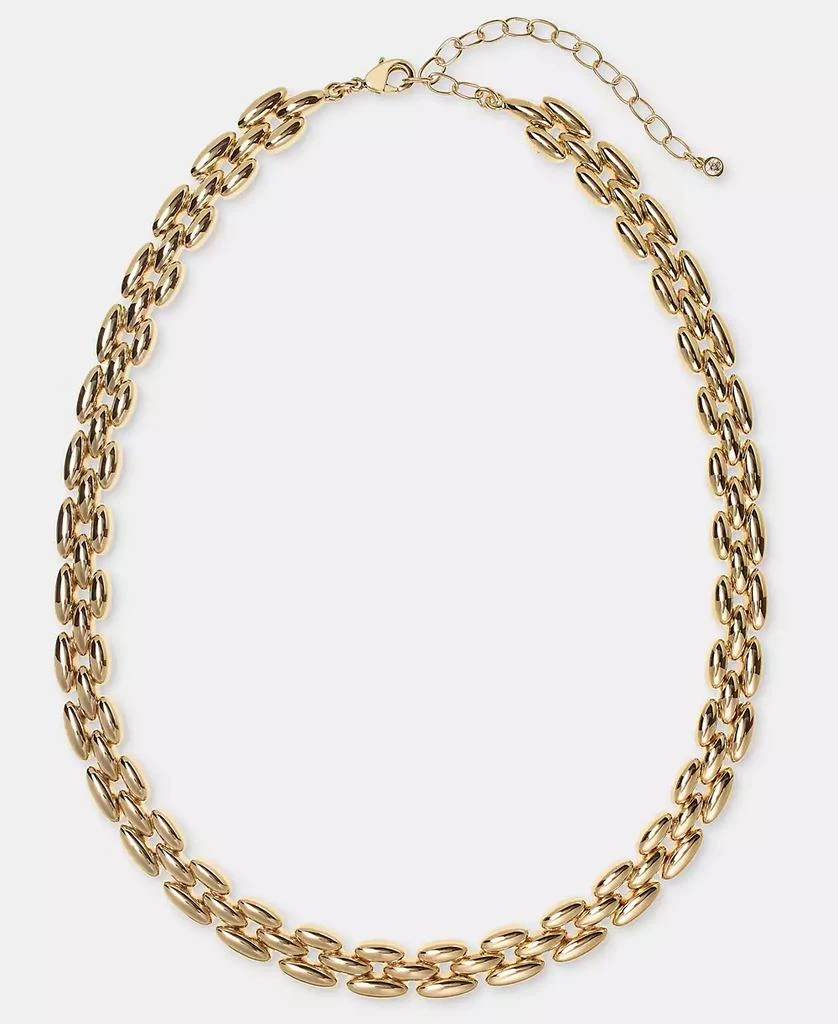 On 34th Gold-Tone Panther Link Collar Necklace, 16" + 3" extender, Macy
s Exclusive