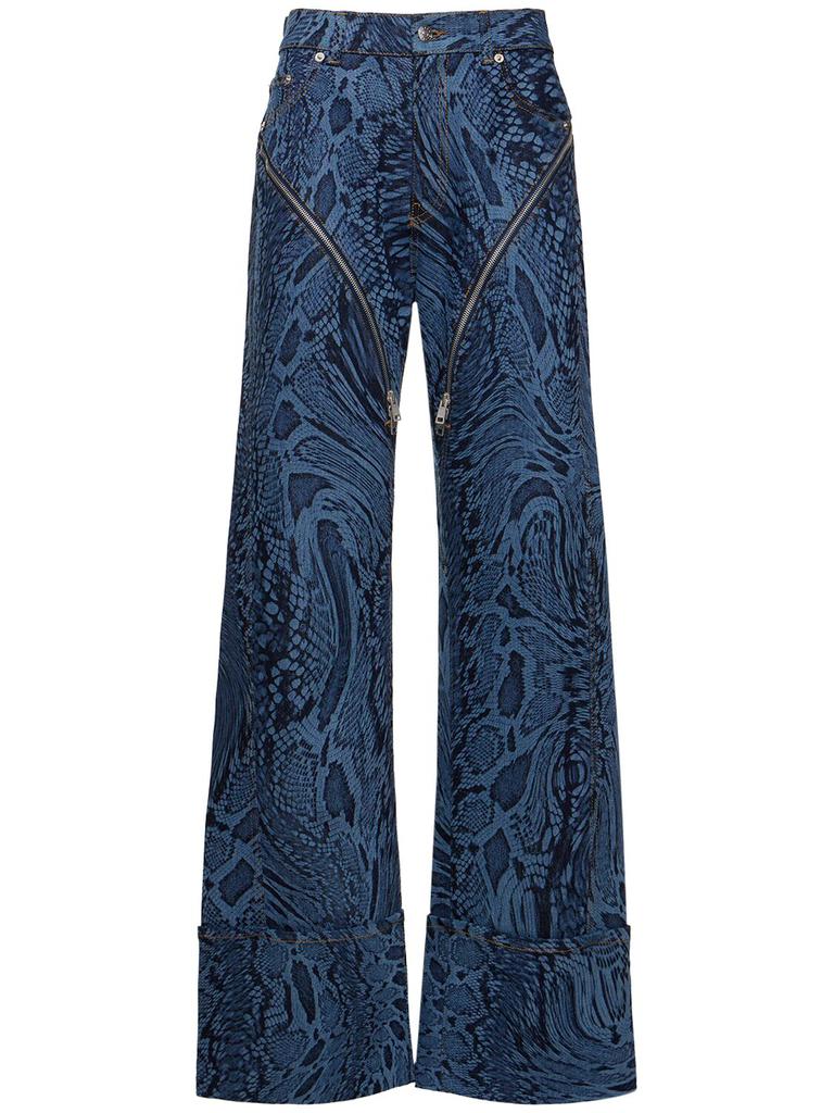 【関税込み】Mugler ブラック Laser Snake ジーンズ MUGLER Laser Snake Denim High Rise Zip Jeans Black 36
