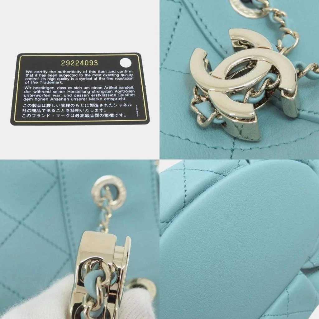 Chanel Chanel Blue Lambskin Quilted CC Drawstring Bucket Bag 8