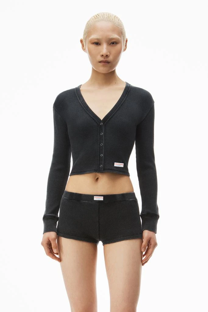 Alexander Wang cardigan in waffle-knit cotton stretch 1