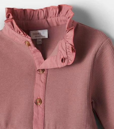 Donsje Baby Louen ribbed-knit ruffled cotton-blend dress 3