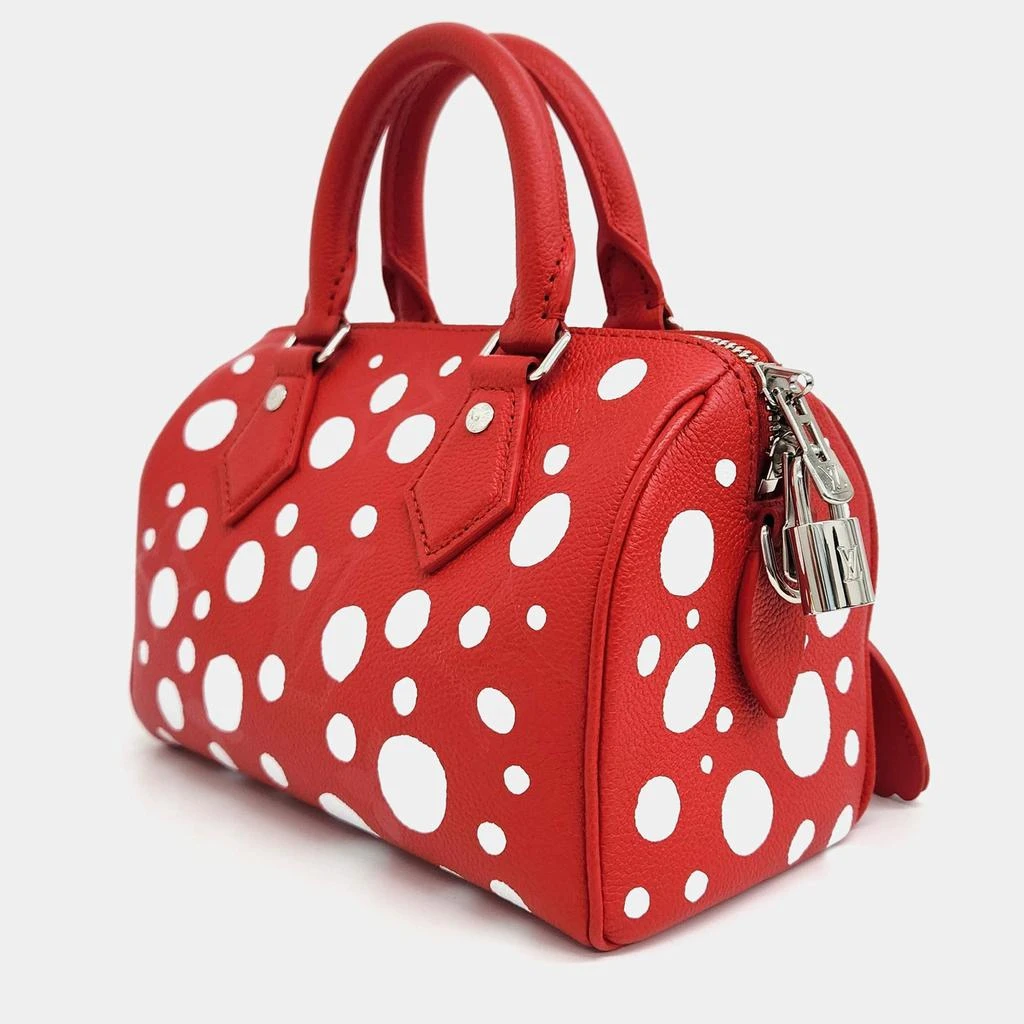 Louis Vuitton Louis Vuitton Red Leather Yayoi Kusama Speedy 20 Satchel 2