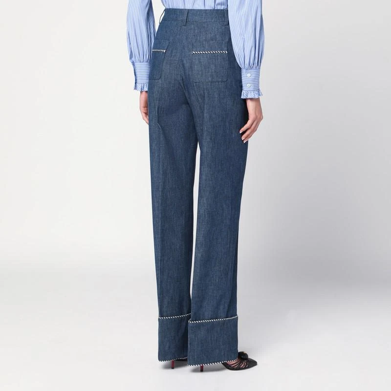 Valentino Blue trousers in Chambray Denim 4