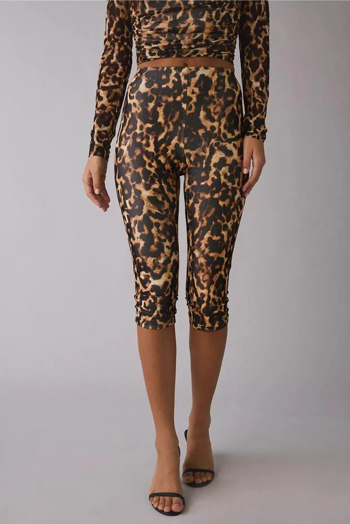 AFRM AFRM Gianna Animal Print Mesh Capri Pant 2