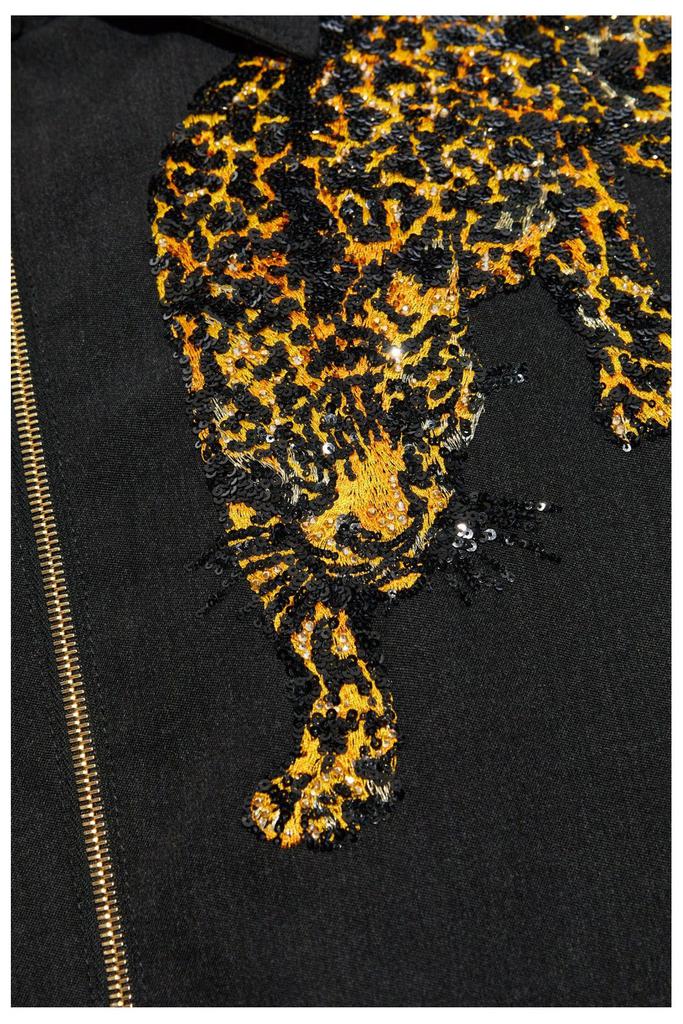 Shop Versace Pattern-Embellished Zipped Jacket on Sale at