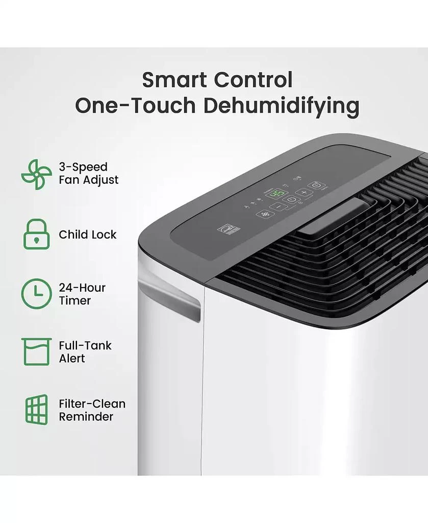 Waykar 150 Pint Energy Star Dehumidifier with Drain Hose for Home, Basement 
Large Space, 7000 Sq. Ft - intelligent Control 6
