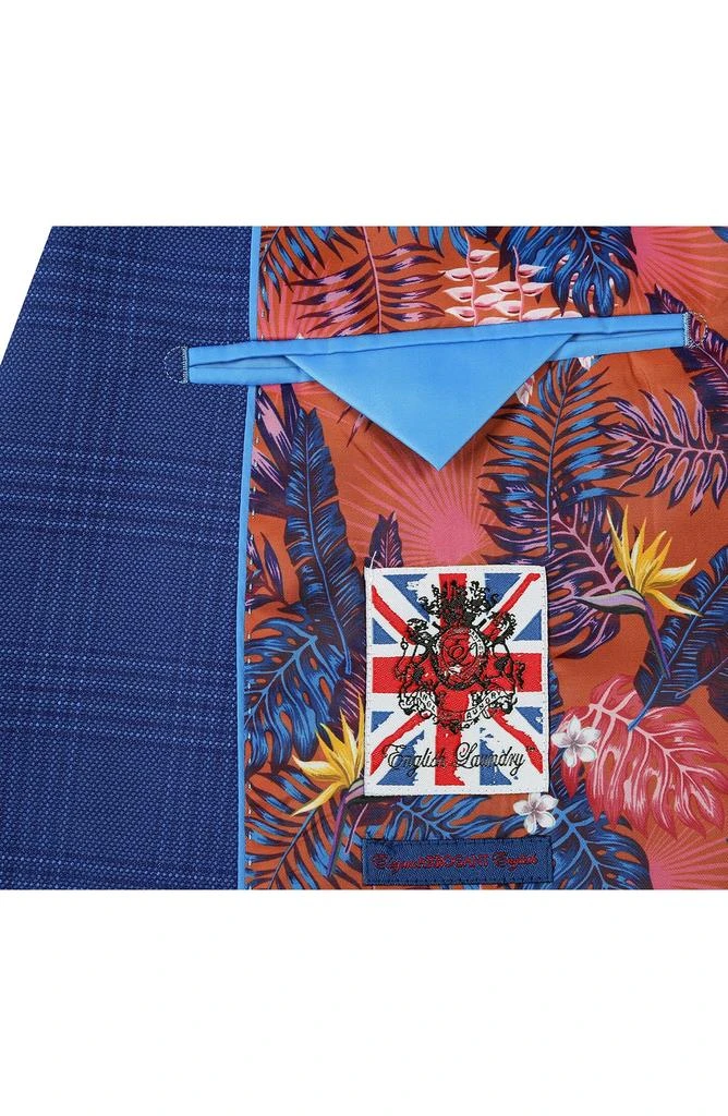 English Laundry Plaid Blue Stretch Mélange Suit 7