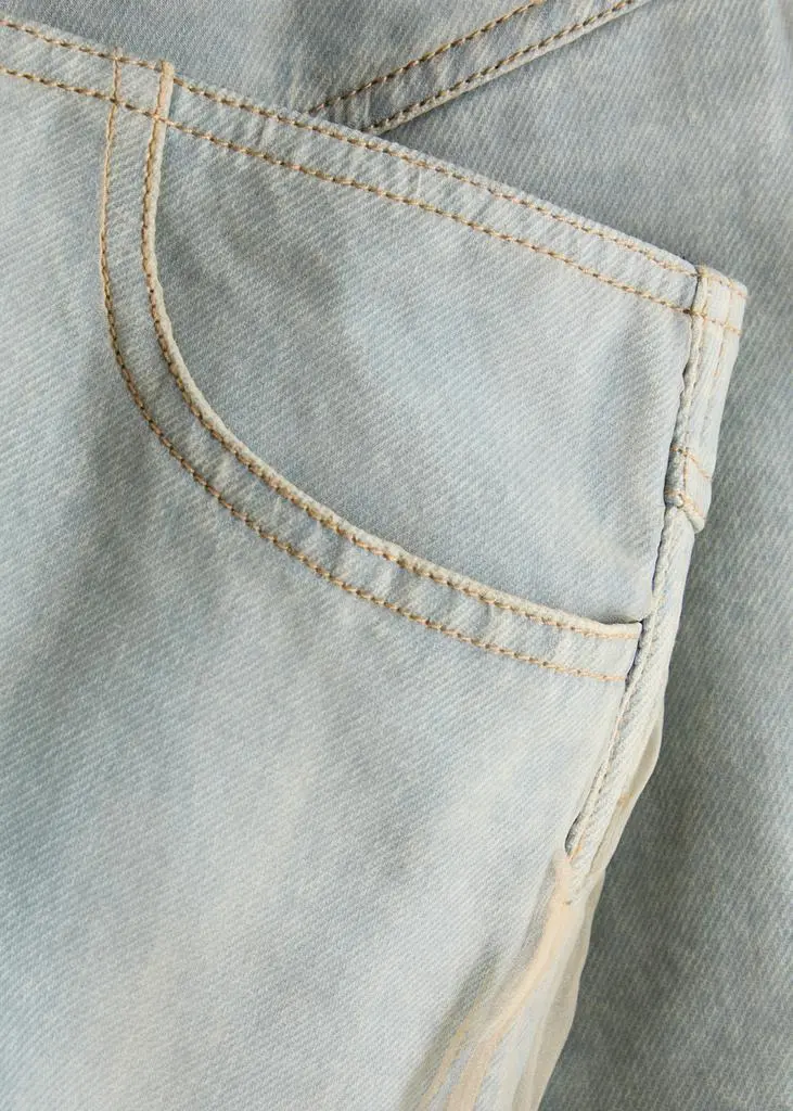Christopher Esber Silk-chiffon and denim mini skirt  5