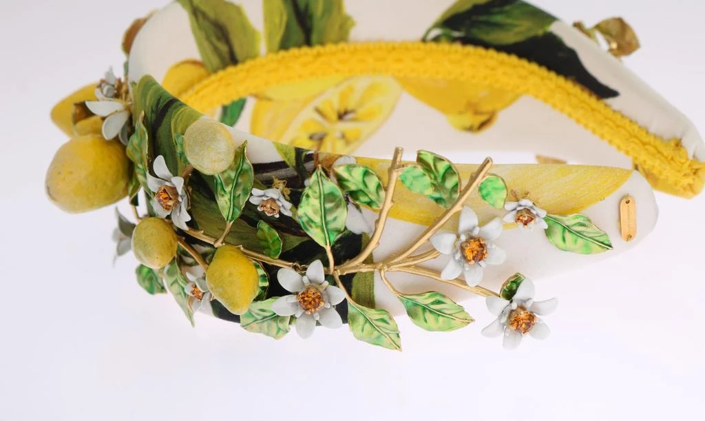 Dolce & Gabbana Dolce & Gabbana Yellow Lemons Sicily Crystal Diadem Tiara Headband 3