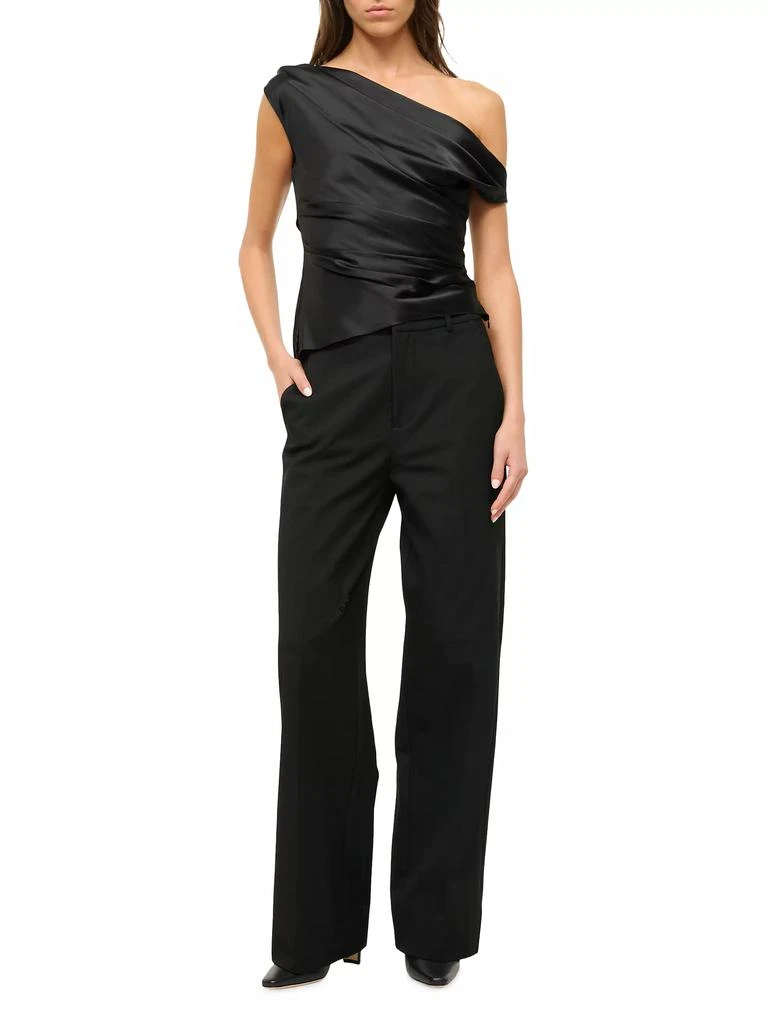 Staud Phare Asymmetric Silk-Blend Top 2
