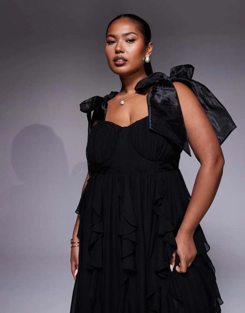 knee length dresses for ladies Women's Plus Size Daisy Drift Maxi Dress - Black main image 0