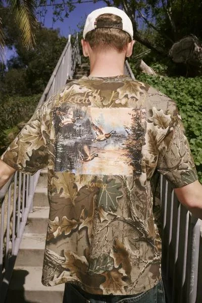 Urban Outfitters Waddle Pond Graphic Camo Allover Print Tee 1
