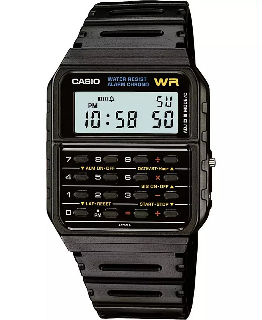 Casio Unisex Digital Calculator Black Resin Strap Watch 35mm 1