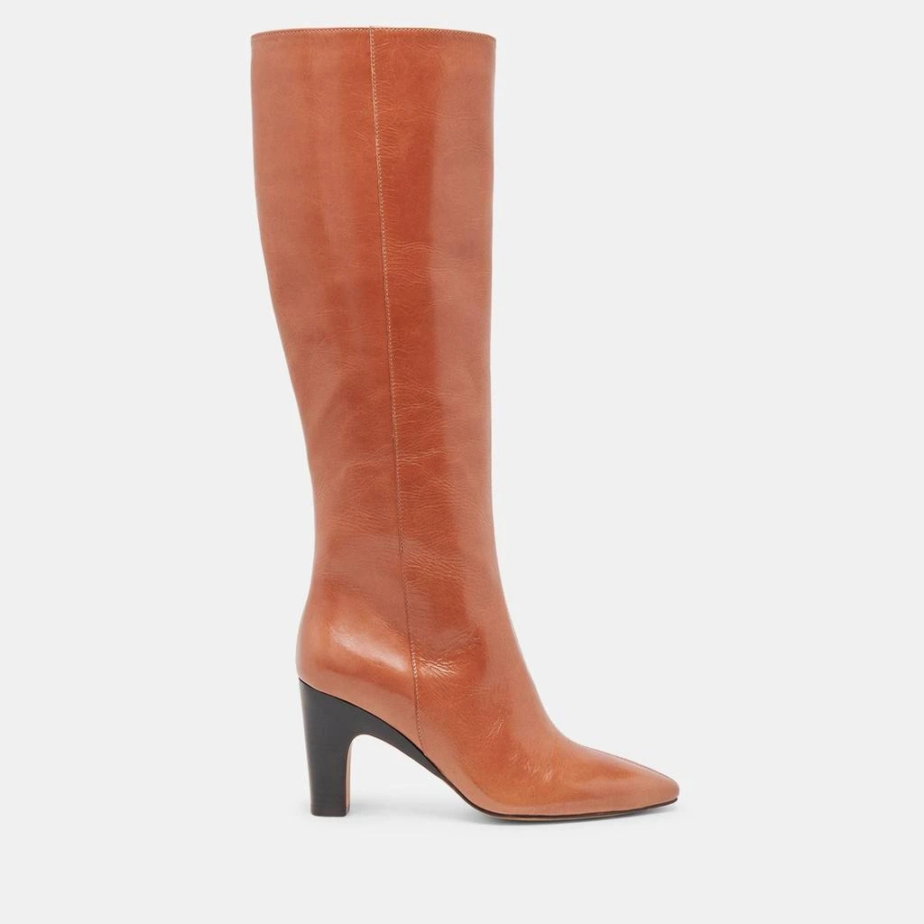 Shop Nelas Wide Calf Boots Cognac Leather on Sale at BeyondStyle