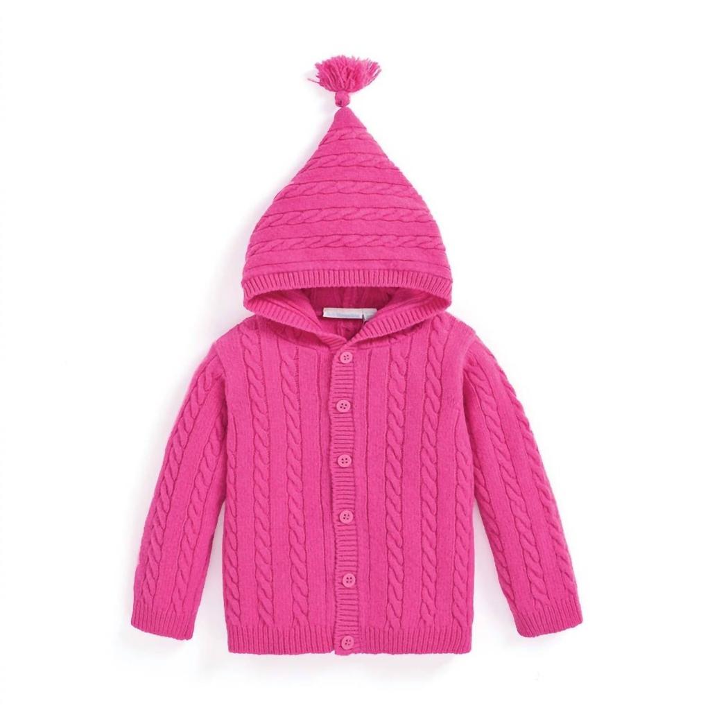 JoJo Maman Bébé Jojo Maman Bebe - Girl's Hooded Cable Knit Cardigan